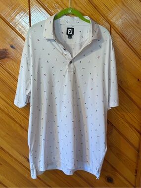FootJoy White Polo with Microprint Accents